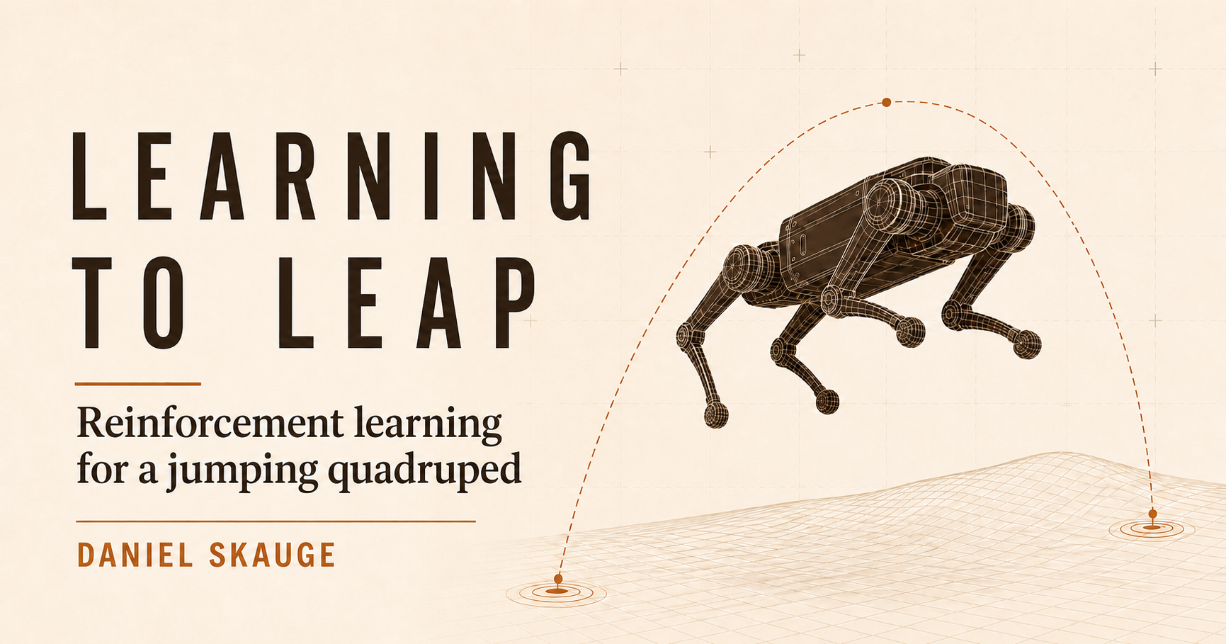 Learning to Leap: reinforcement learning for a jumping quadruped